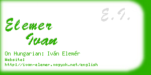 elemer ivan business card